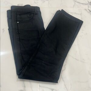 Zara Black Straight Coated Pants